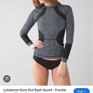 Lululemon Athletica Black and Gray Rash Guard